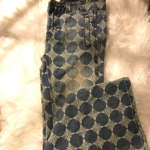 Free People stars and circles flare denim pants